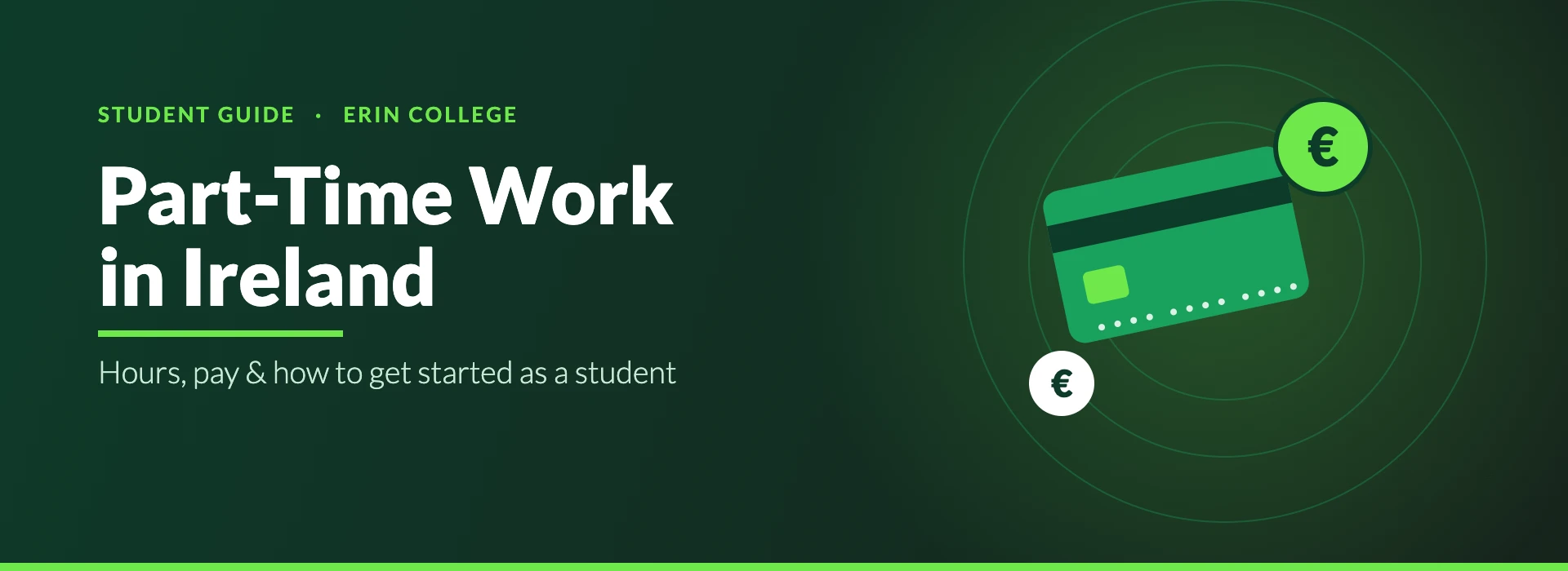 Part-time work in Ireland for international students — Erin College student guide banner